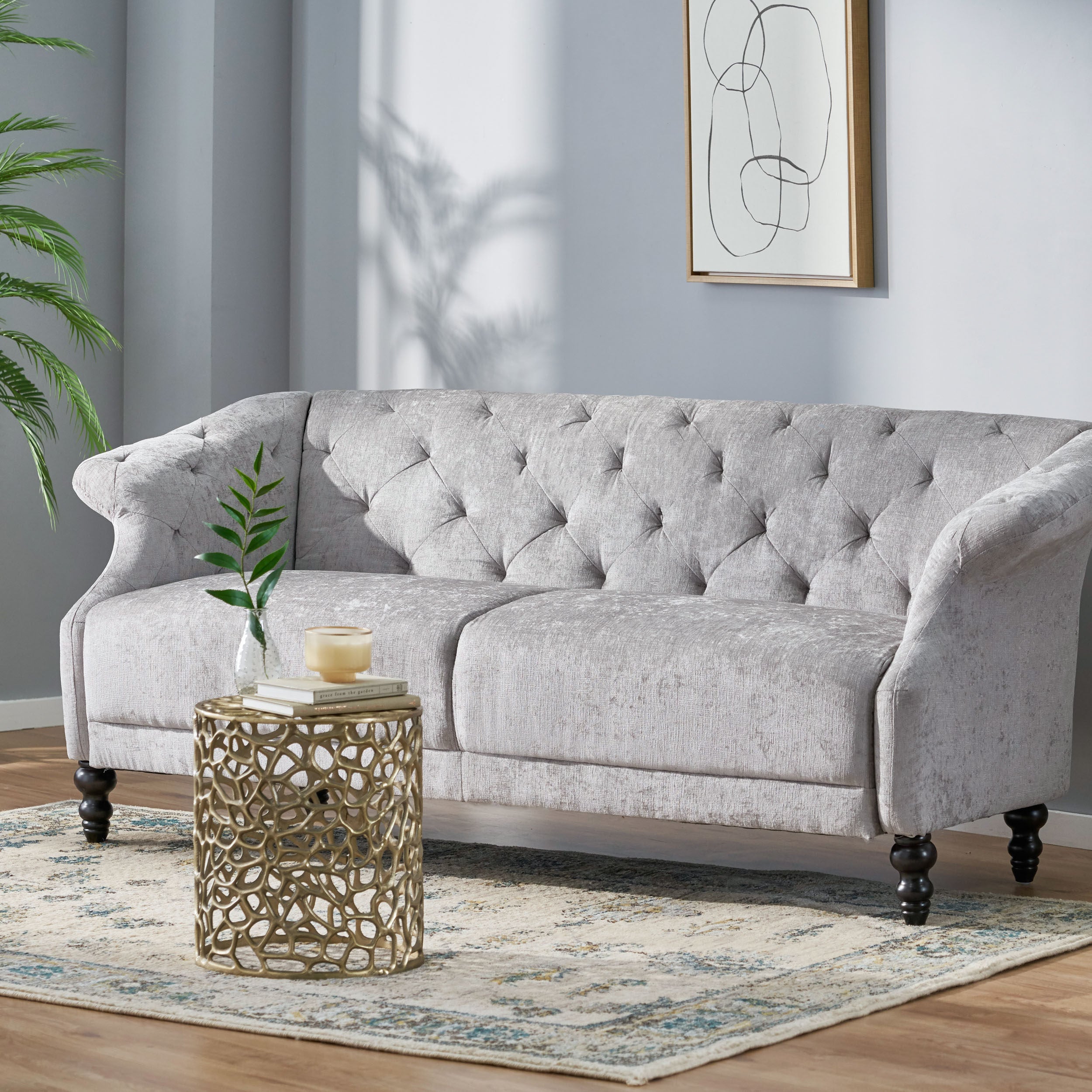 Lavonia Contemporary Tufted 3 Seater Sofa