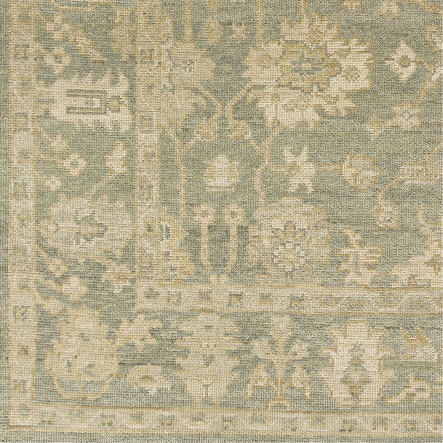 Reign Hand Knotted Rug in Dark Green, Khaki, Cream, Tan, Wheat