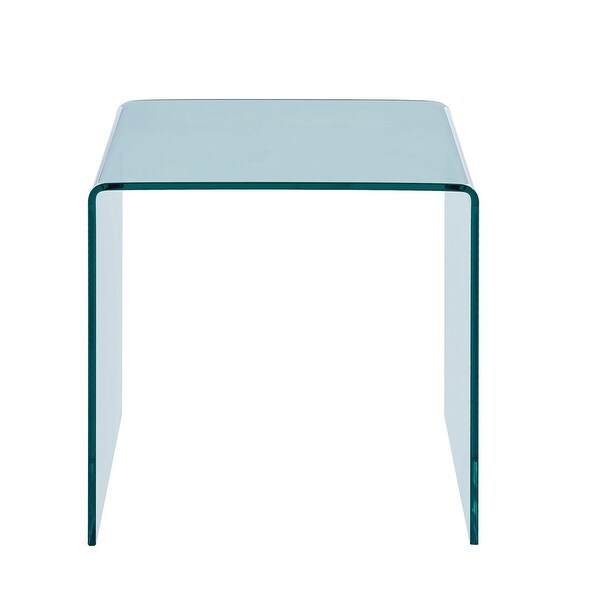 Small Clear Glass Side and End Table， Tempered Glass End Table Small Coffee Table