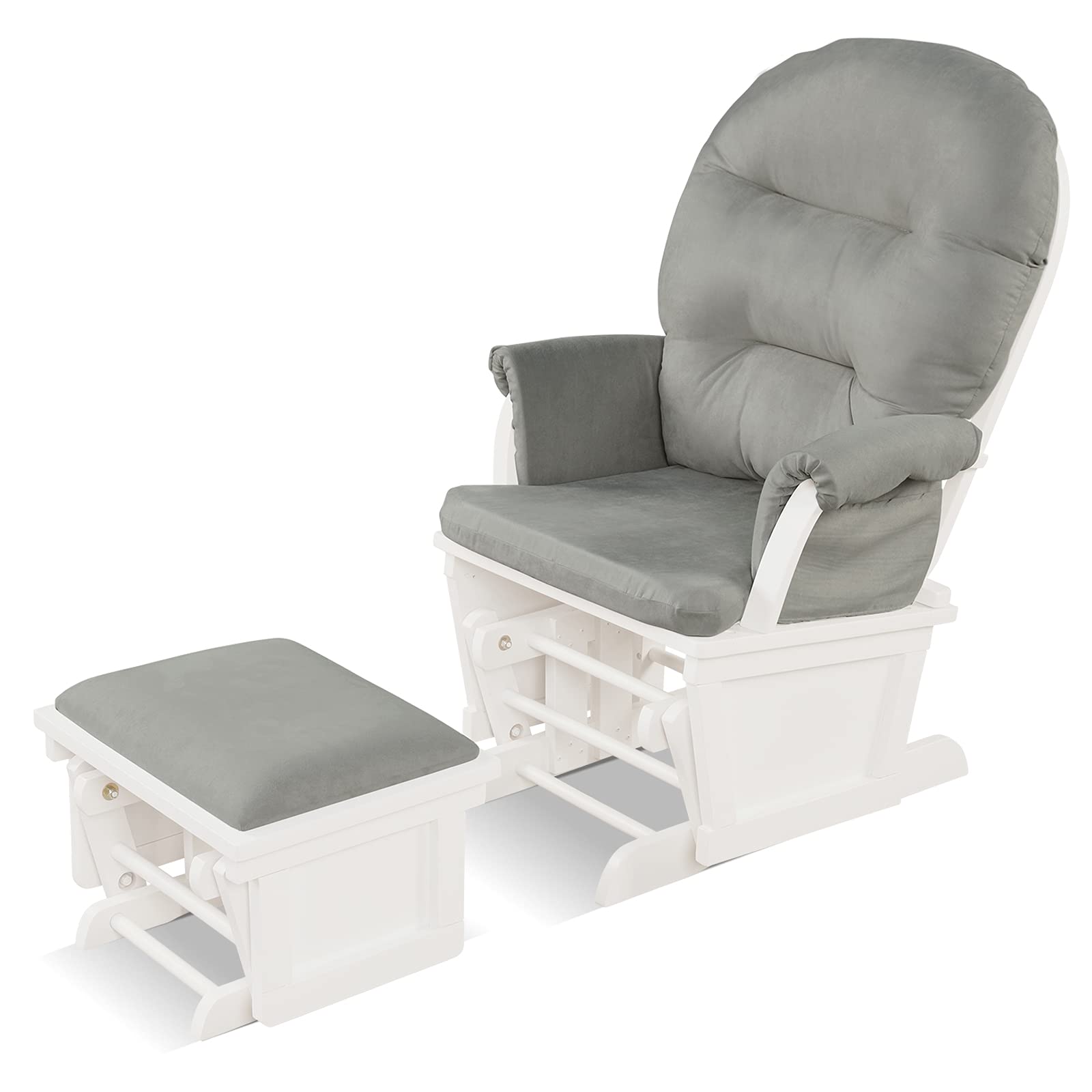 Costzon Glider and Ottoman Set, Wood Glider Rocker for Nursery