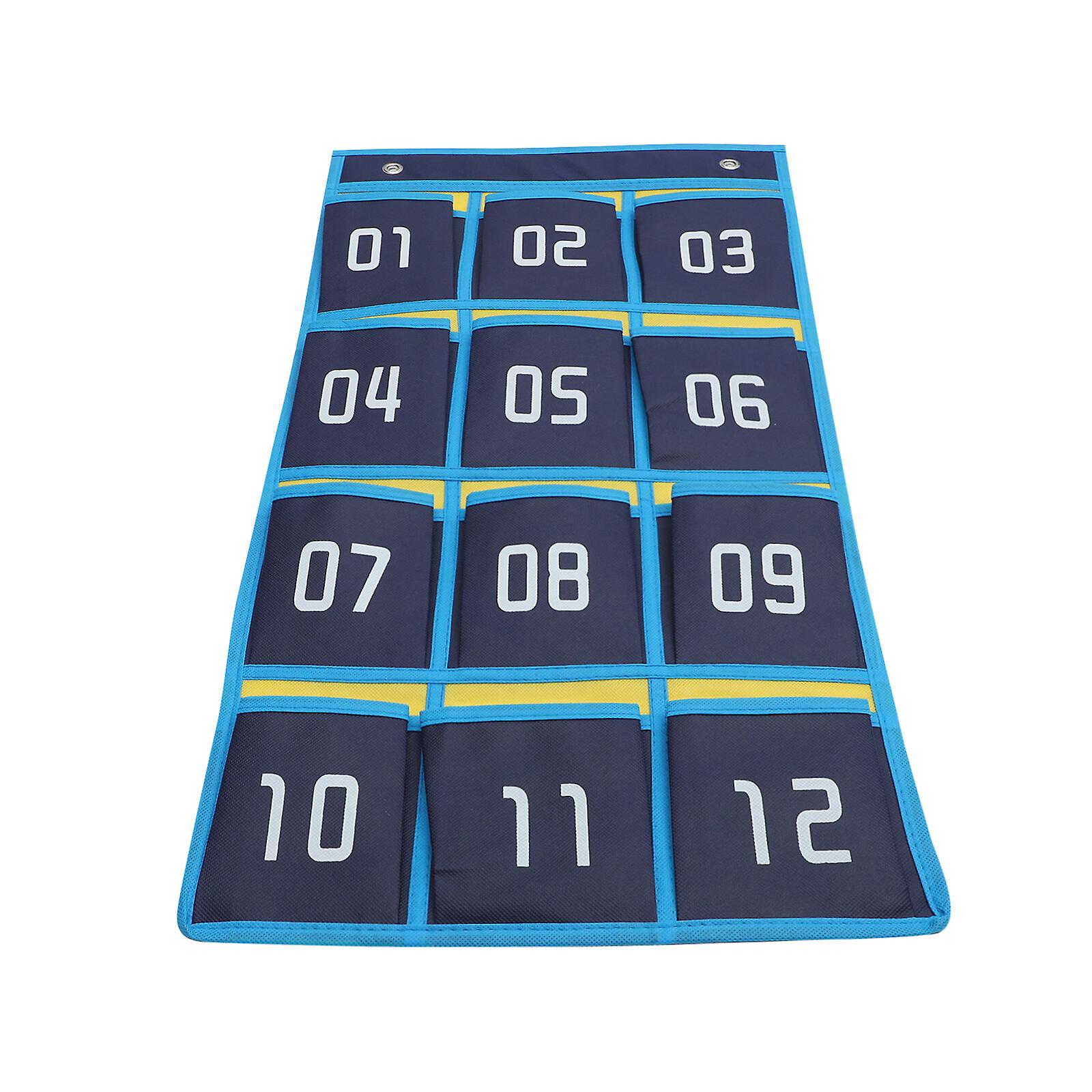 12 Pocket Hanging Storage Bag For Cell Phones Calculator Holder Pocket Chart