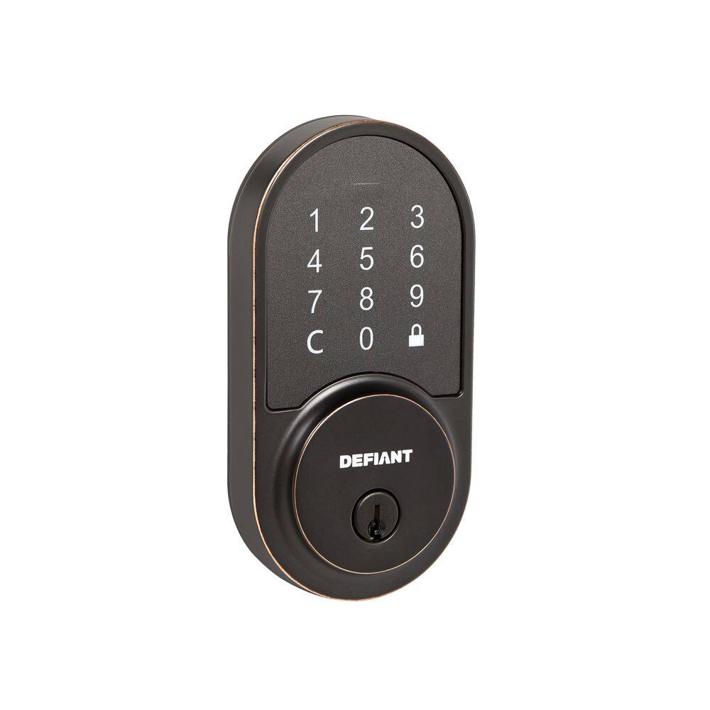 Defiant Round Aged Bronze Smart Wi-Fi Deadbolt Powered by Hubspace HSGC6X7D01AJ