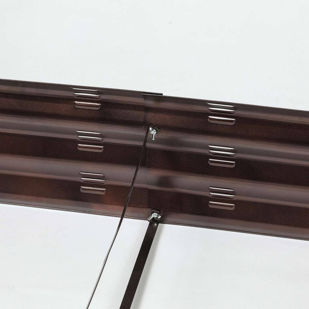 LuxenHome 5.6 ft. Oval Brown Metal Garden Bed WHPL431