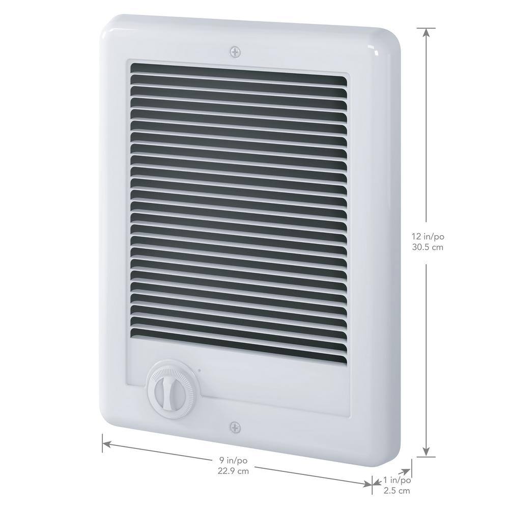 Cadet 120-volt 1000-watt Com-Pak In-wall Fan-forced Electric Heater in White with Thermostat CSC101TW