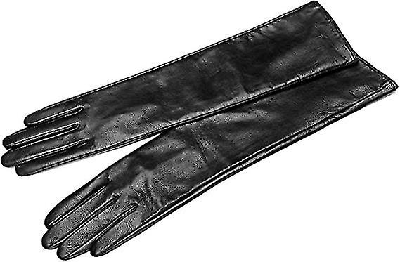 Women's Long Leather Gloves Winter Touchscreen Opera Evening Dress Driving Elbow Length Glove For Ladies1setblack