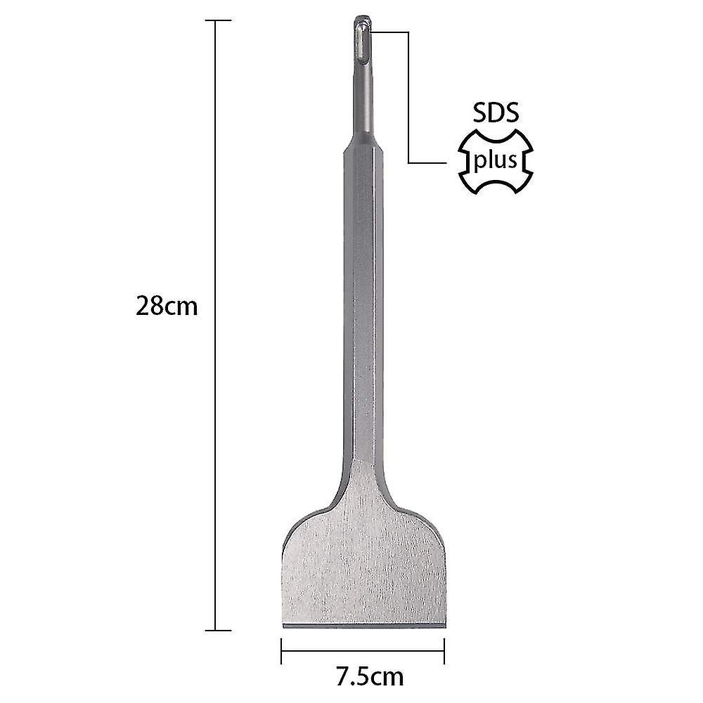 Chisel For Sds Plus Bits， Wide Flat Chisel 75 X 280 X 17 Mm， Hammer Drill Chisel， Tile Chisel For Masonry， Brick， Concrete， Floor Tiles， Artficial Sto