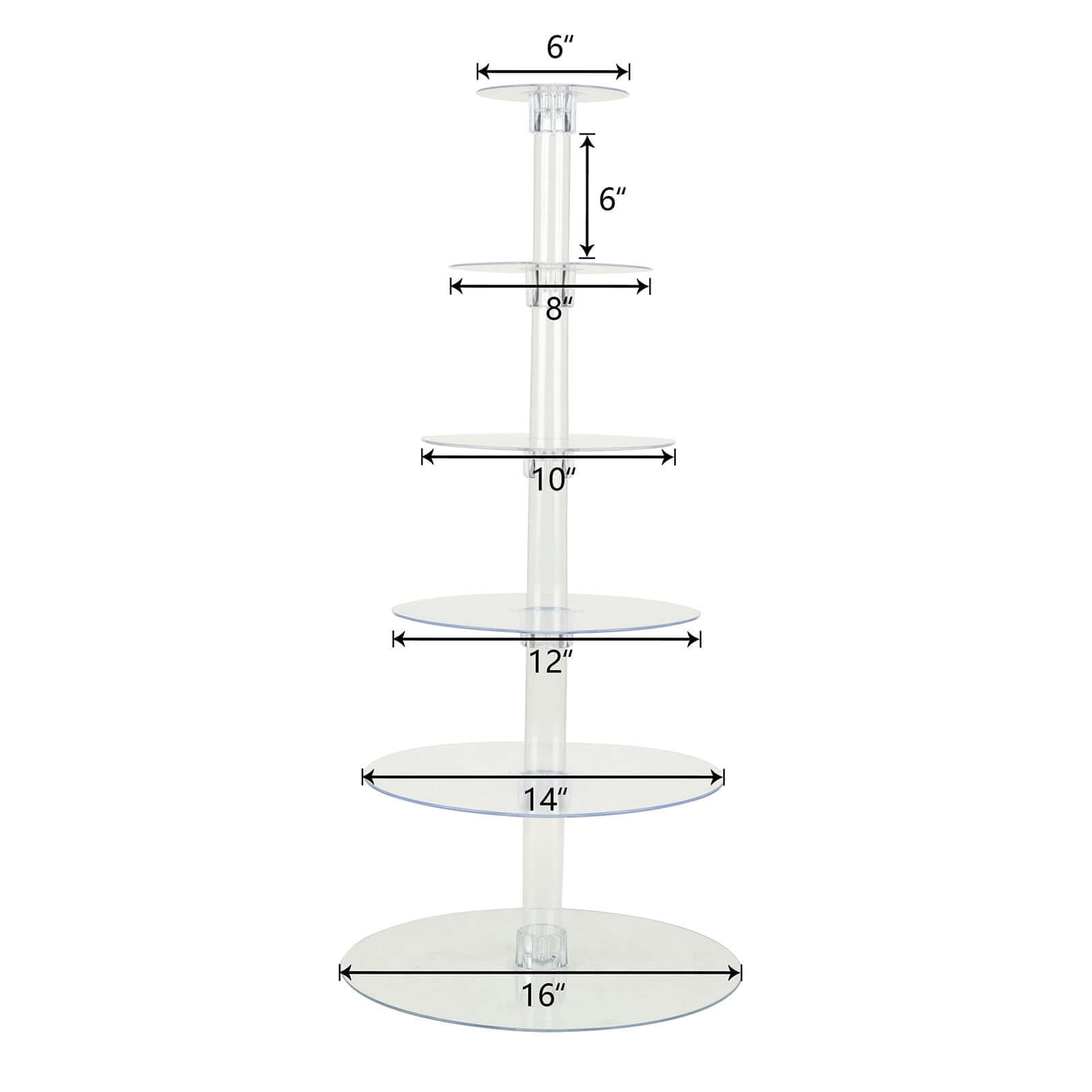 6-Tier Clear Acrylic Cupcake Tower Stand, Dessert Holder Display 33