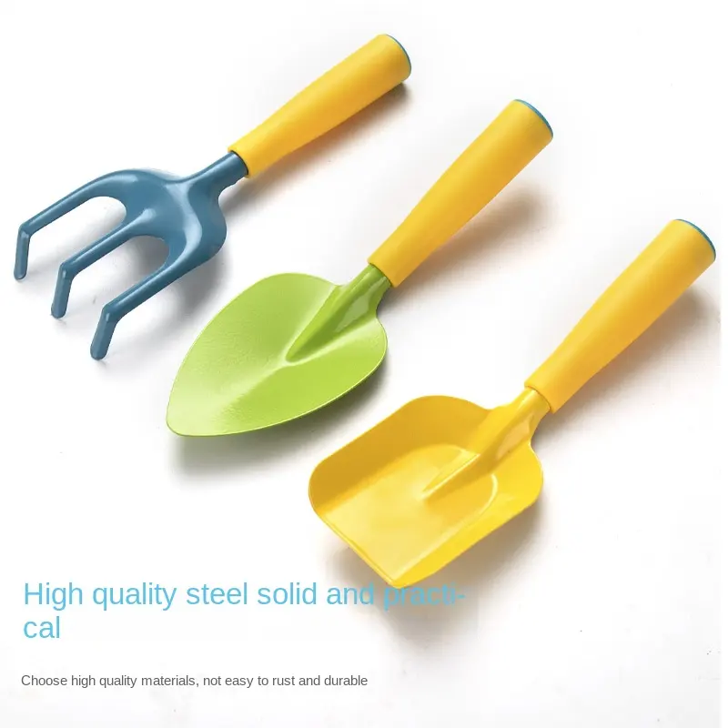 Hot Selling Cute Rake Tool Set Mini Gardening Tools Stainless Steel Garden Digging Hand Garden Tools Set For Kids Baby