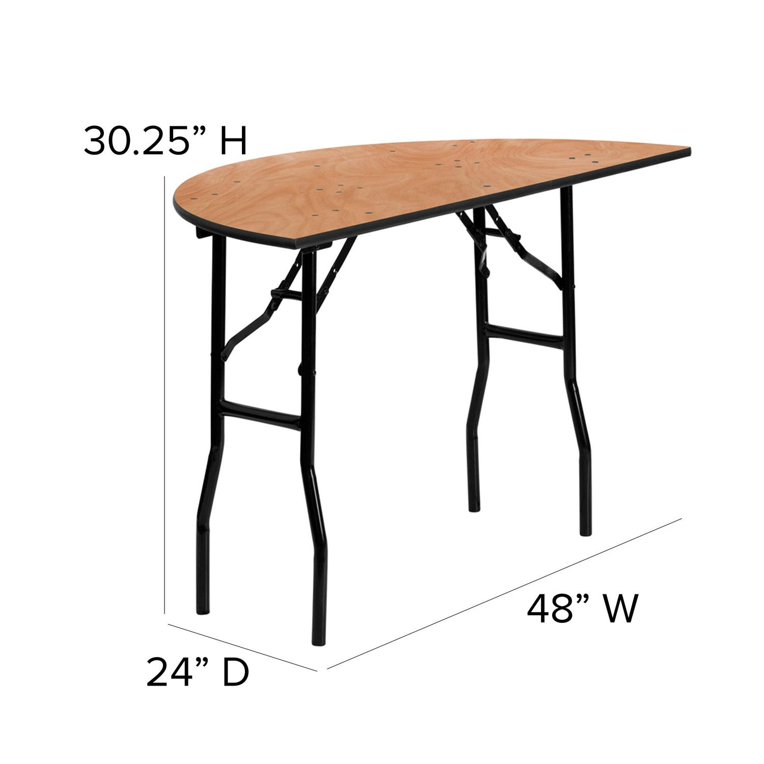 Flash Furniture 4-Foot Half-Round Wood Folding Banquet Table