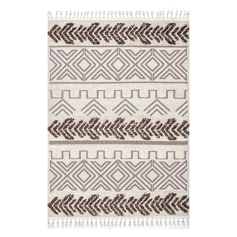 nuLOOM Zuri Shaggy Banded Tribal Rug