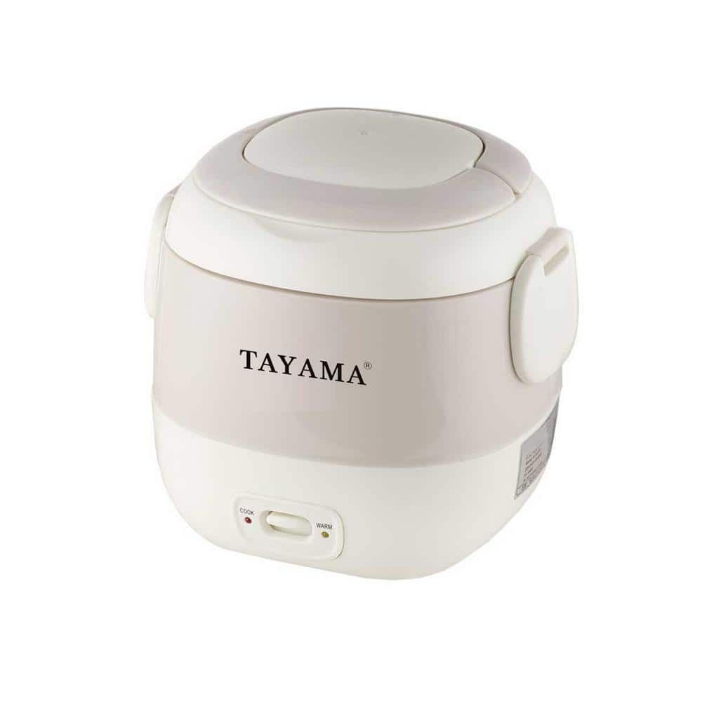 Tayama 3-Cup White Portable Mini Rice Cooker TMRC-03R