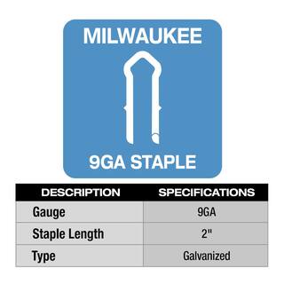 MW 2 in. 9-Gauge Galvanized Staples for M18 FUEL Utility Fencing Stapler (960 Per Box) MPU2-960