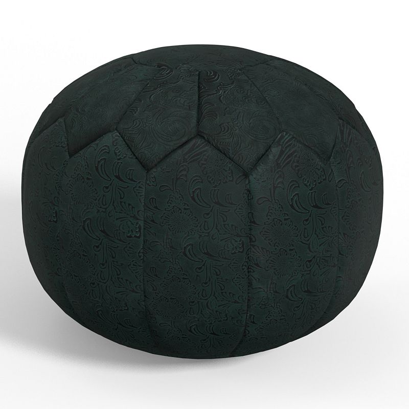 Simpli Home Drury Transitional Round Pouf