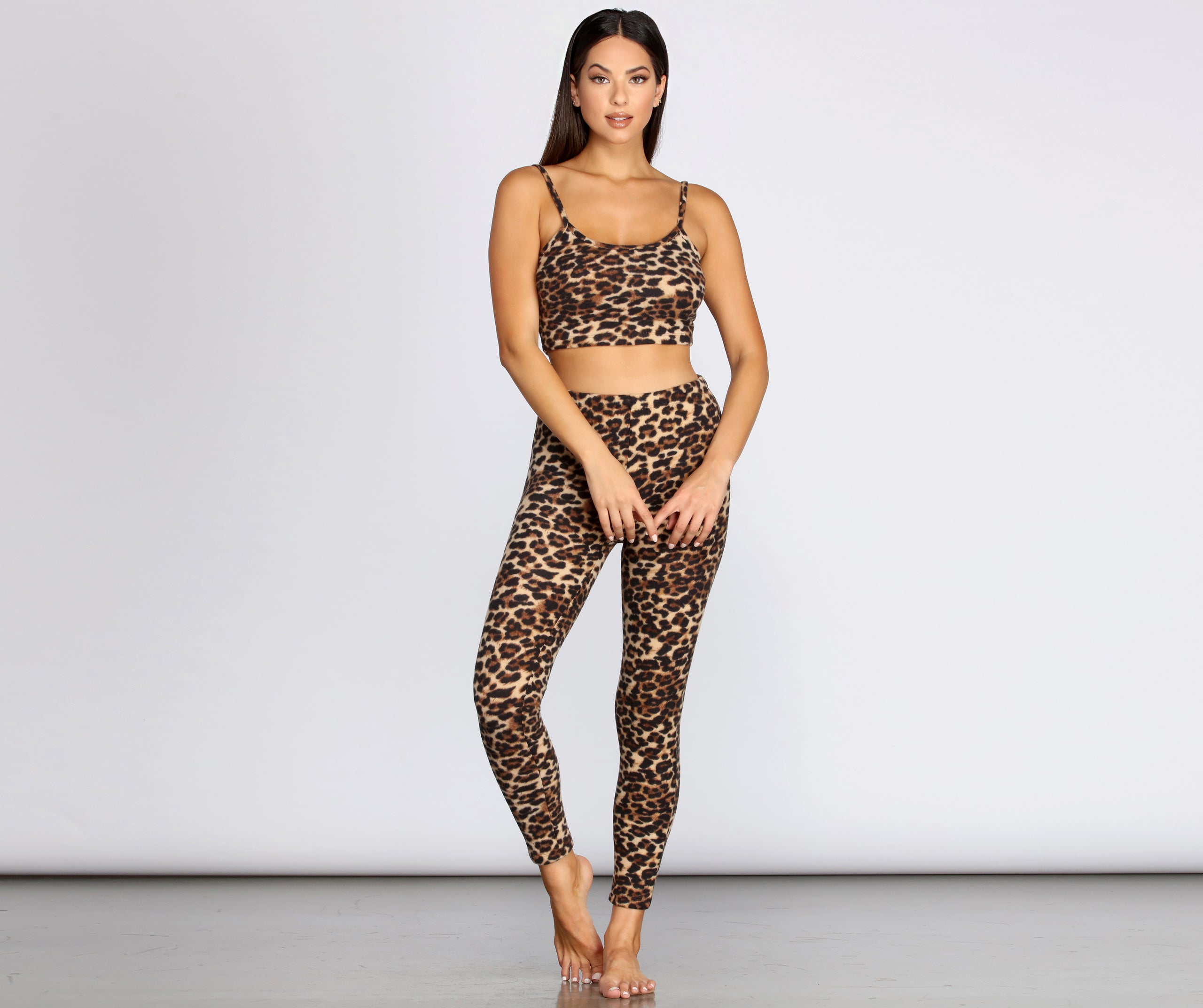 Cozy Leopard Print PJ Leggings