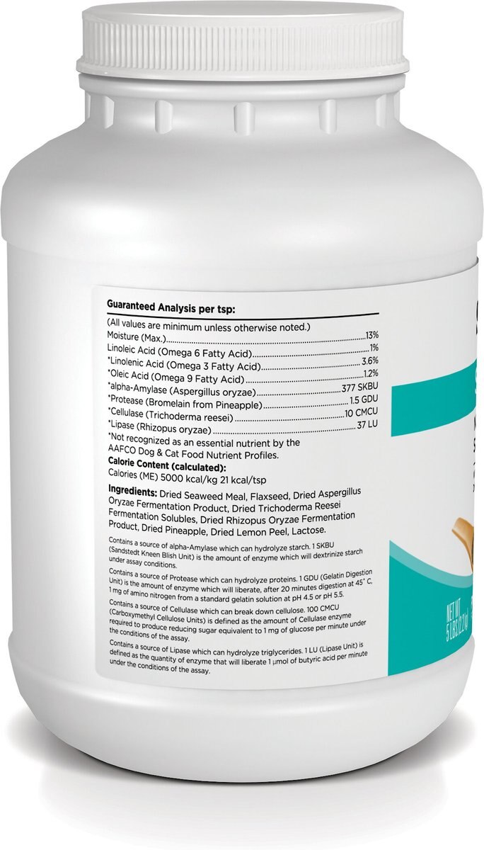 Solid Gold SeaMeal Skin and Coat， Digestive and Immune Health Powder Grain-Free Supplement for Dogs and Cats