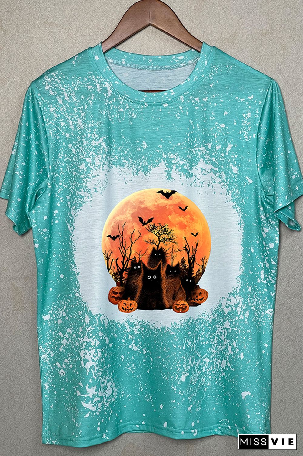 Halloween Black Cat Graphic Tee Wholesale