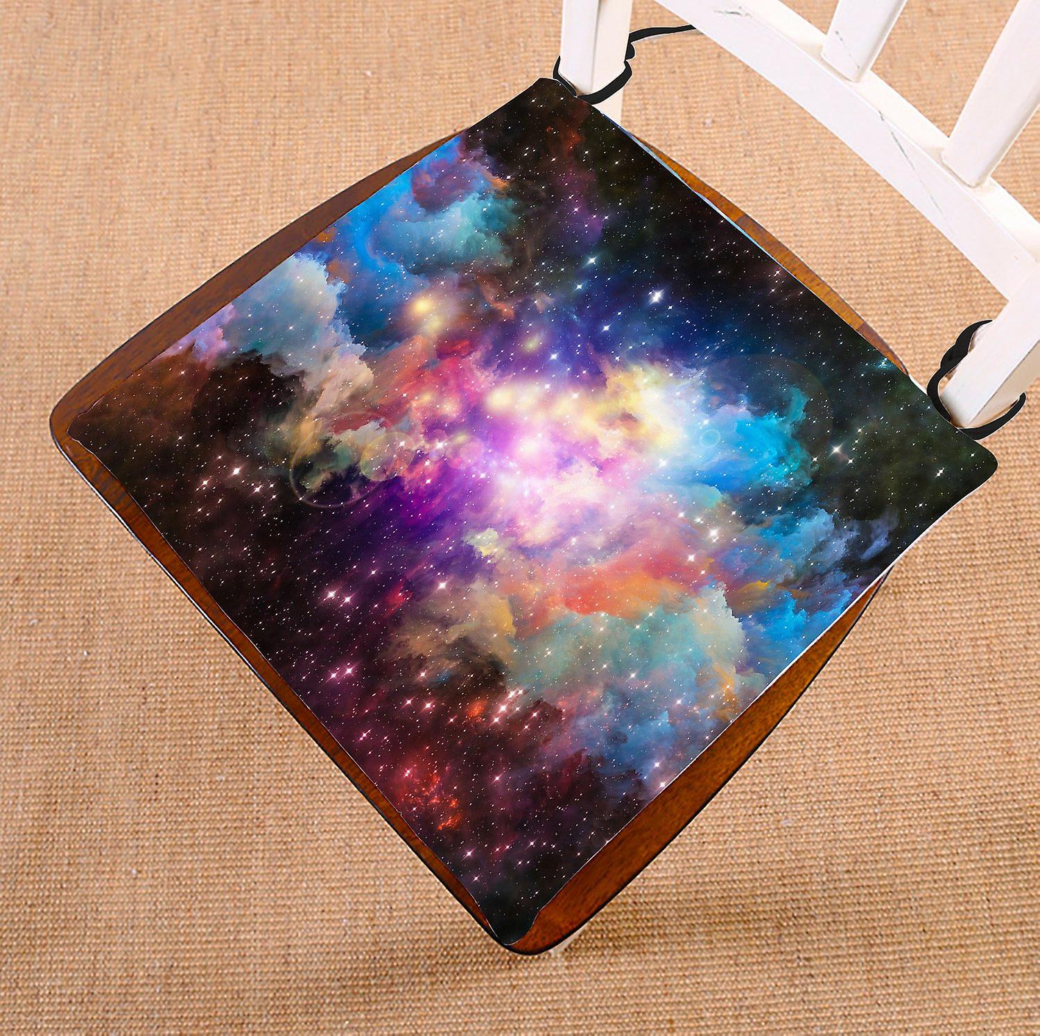 Abstract Chair Pad， Artistic Nebula In Space Colorful Seat Cushion Chair Cushion Floor Cushion 45x45 Cm