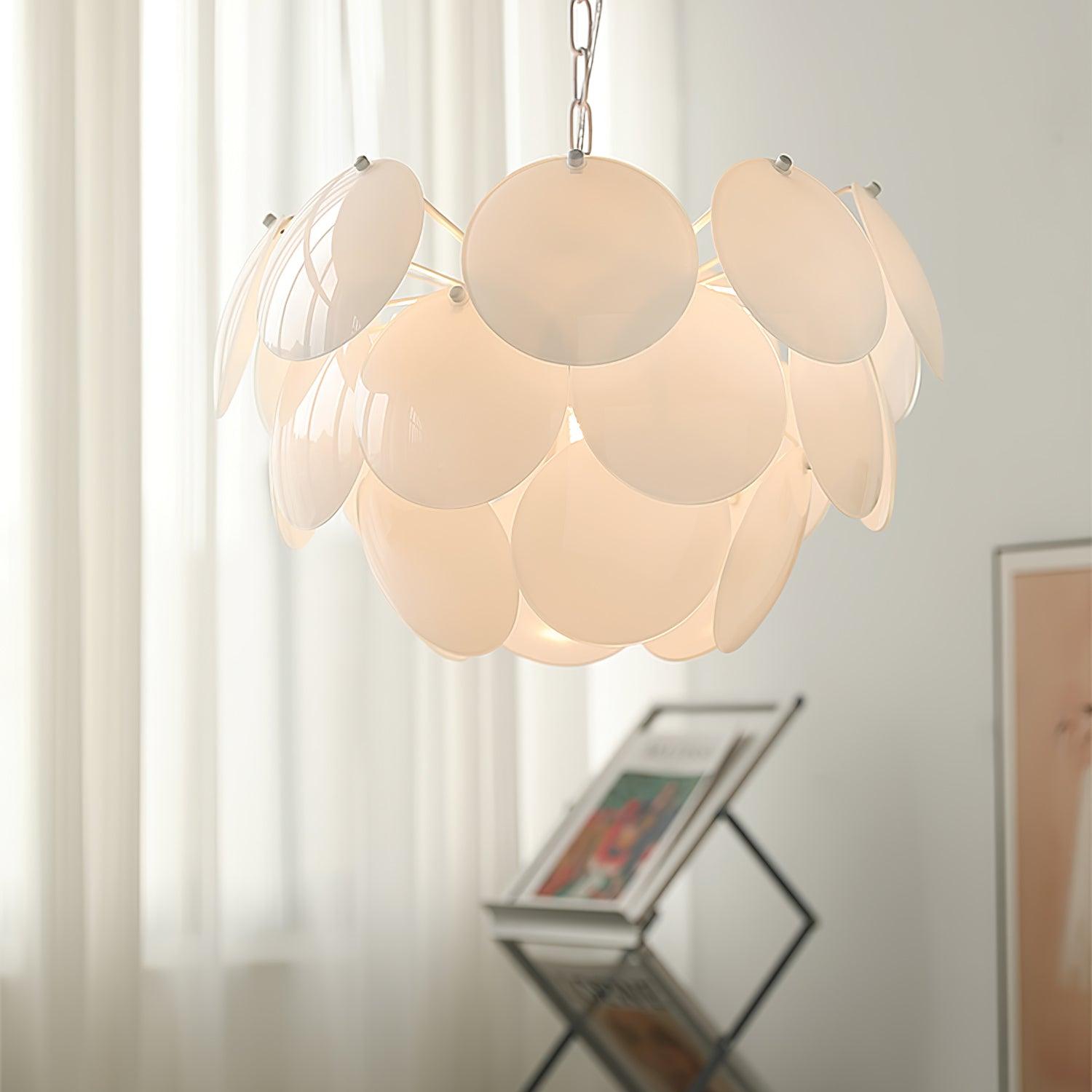 Luminous Petal Glass Chandelier