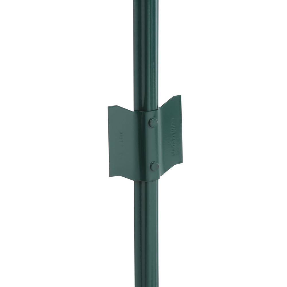 Everbilt 2-14 in. x 2-12 in. x 4 ft. Green Steel Fence U Post with Anchor Plate 901154EB