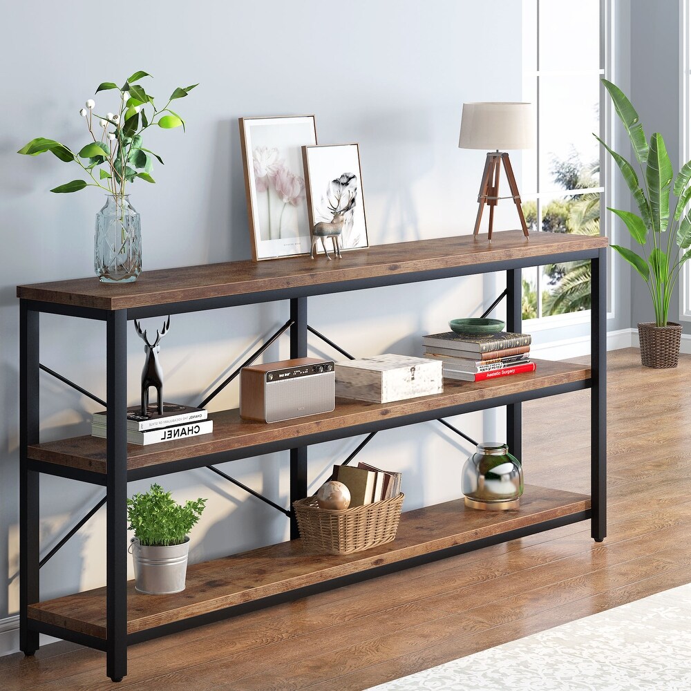 70.8 Inches Console Table 3 Tiers TV Stand Sofa Table