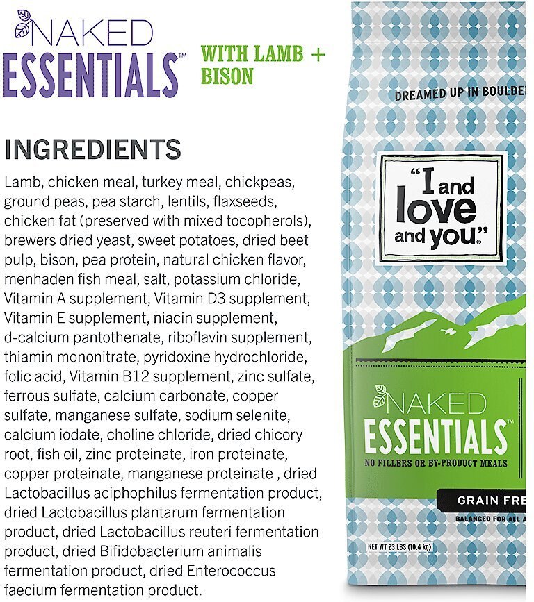 I and Love and You Naked Essentials Grain-Free Lamb and Bison Recipe Dry Dog Food