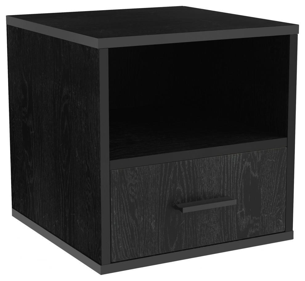 Stackable Cube End Table Contemporary Minimalist Modular Accent With Drawer   Transitional   Side Tables And End Tables   by Trademark Global  Houzz