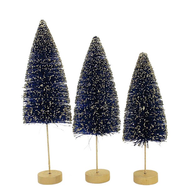 Christmas Sapphire Gold Glow Bottle Brush Bethany Lowe Designs Inc Decorative Figurines