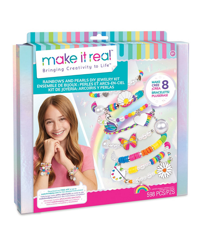 Make It Real Rainbows and Pearls DIY (do it yourself) Jewelry Kit