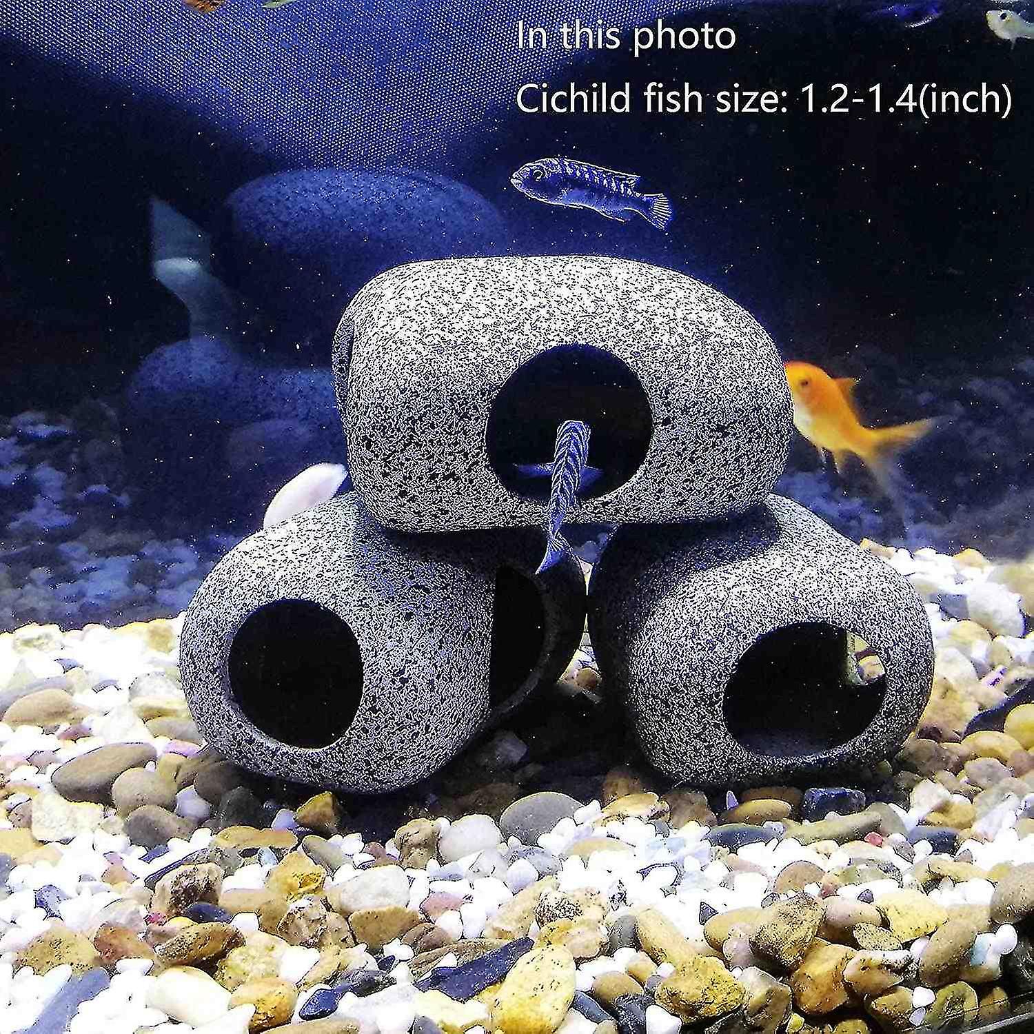 Aquarium Hideaway Rocks For Aquatic Animals To Breed， Play And Rest， Safe And Non-toxic Ceramic Fish