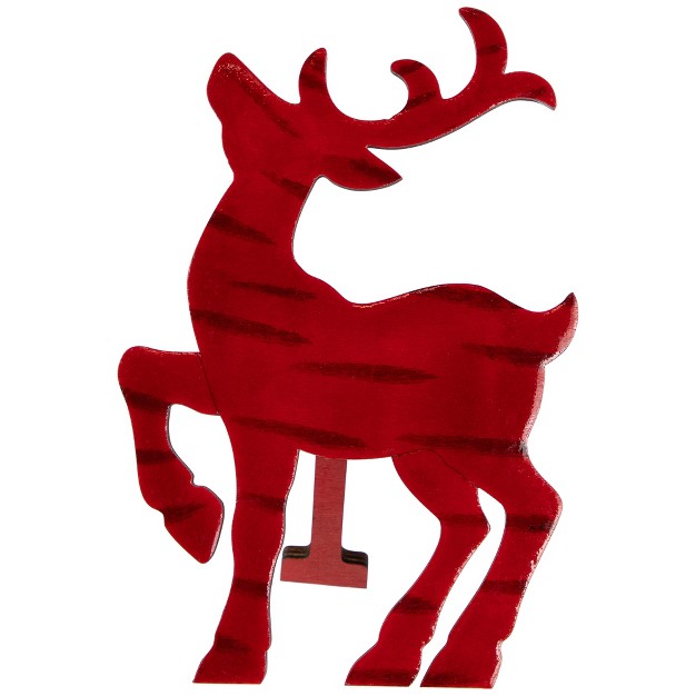 Glossy Red Standing Reindeer Christmas Decoration