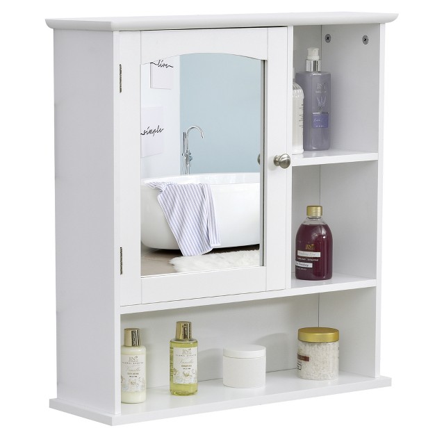 Kleankin Bathroom Medicine Cabinet With Mirror Wall mounted Bathroom Cabinet With Adjustable Shelf For Living Room And Laundry Room