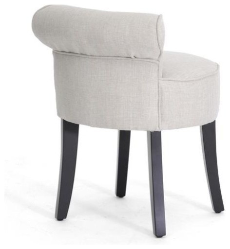 Millani Beige Linen Modern Lounge Stool   Transitional   Armchairs And Accent Chairs   by Interiortradefurniture  Houzz