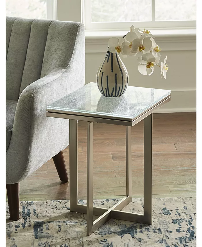 Furniture Eliza Glass Occasional End Table