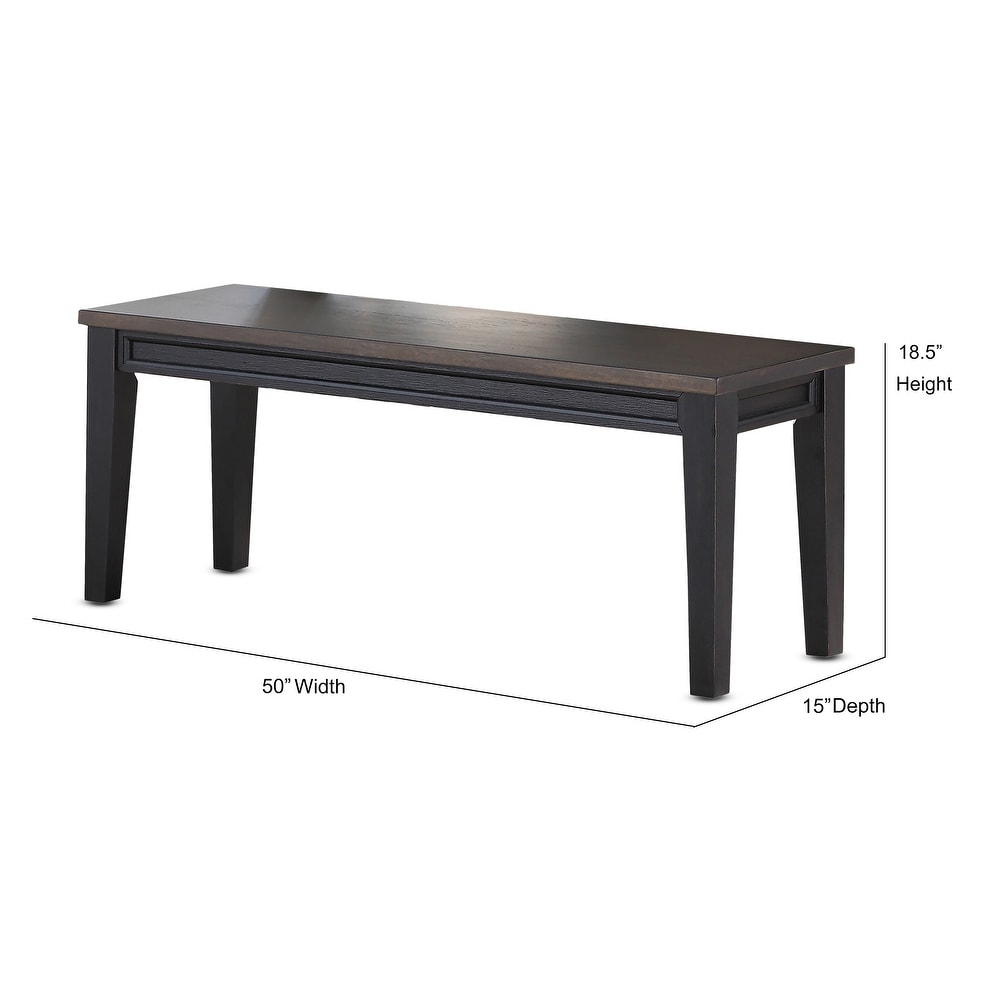 Ralston Two Tone Ebony and Driftwood Dining Bench by Greyson Living