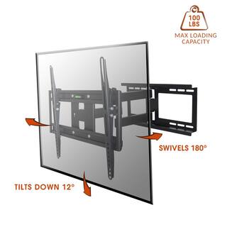 MegaMounts 26-55 in. Full Motion Television Wall Mount in Black 98593576M