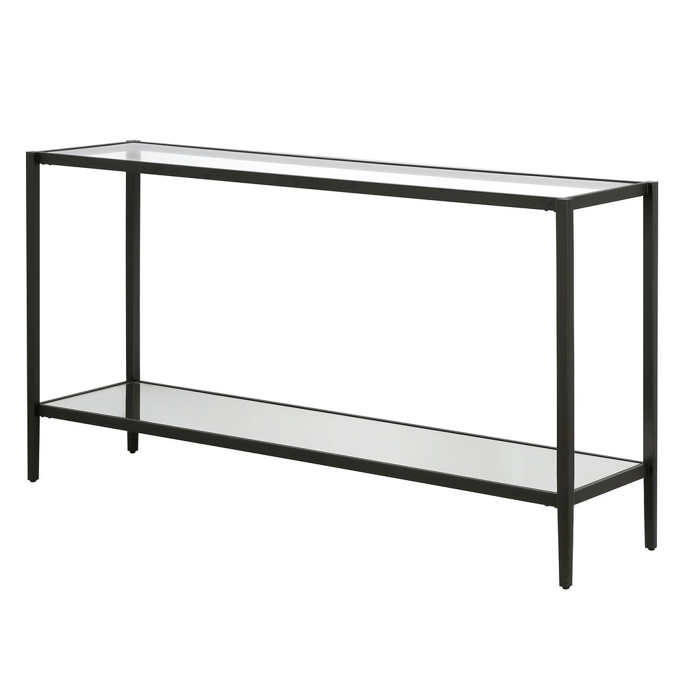 Hera Rectangular Console Table with Mirror Shelf