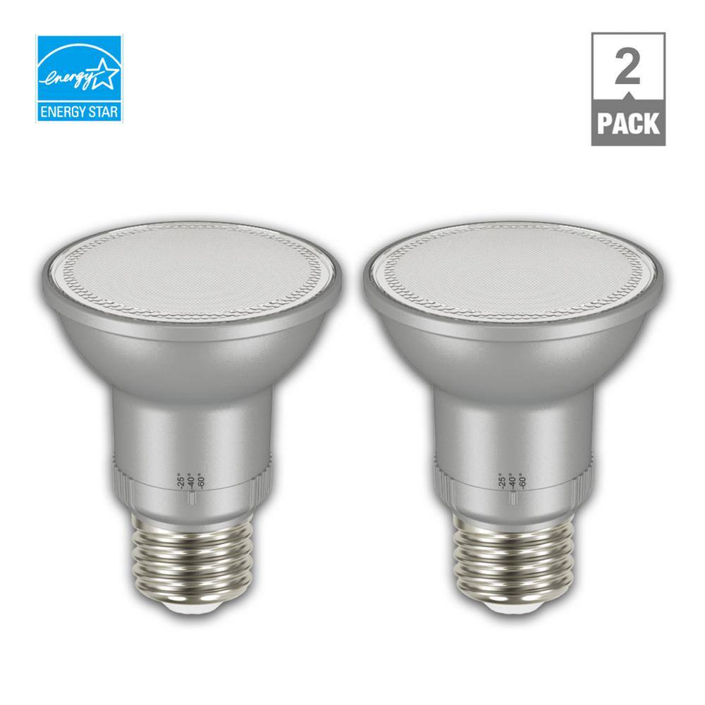 EcoSmart 50-Watt Equivalent PAR20 Dimmable Adjustable Beam Angle LED Light Bulb Bright White (2-Pack) A20PR2050WESD32