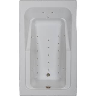 Comfortflo 66 in. Acrylic Reversible Drain Rectangular Alcove Air Bath Bathtub in White A6642-A White