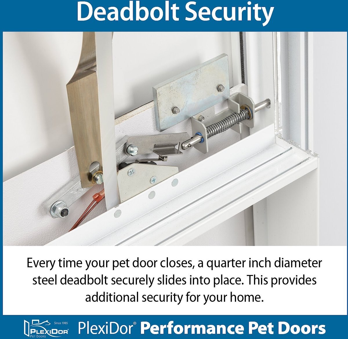 PlexiDor Performance Pet Doors Electronic Door Mounted Dog and Cat Door， Large