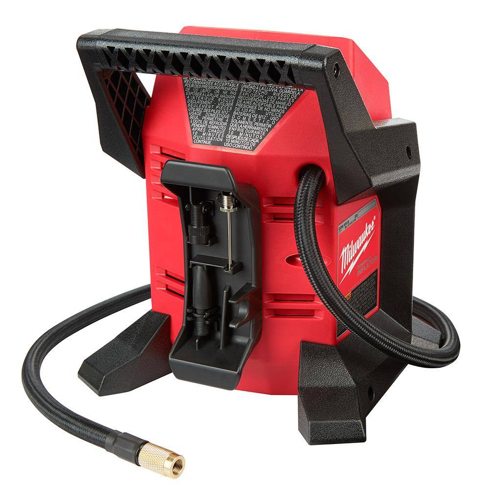 MW M12 12-Volt Lithium-Ion Cordless Electric Portable Inflator Kit with 4.0 Ah Battery and Charger 2475-21XC