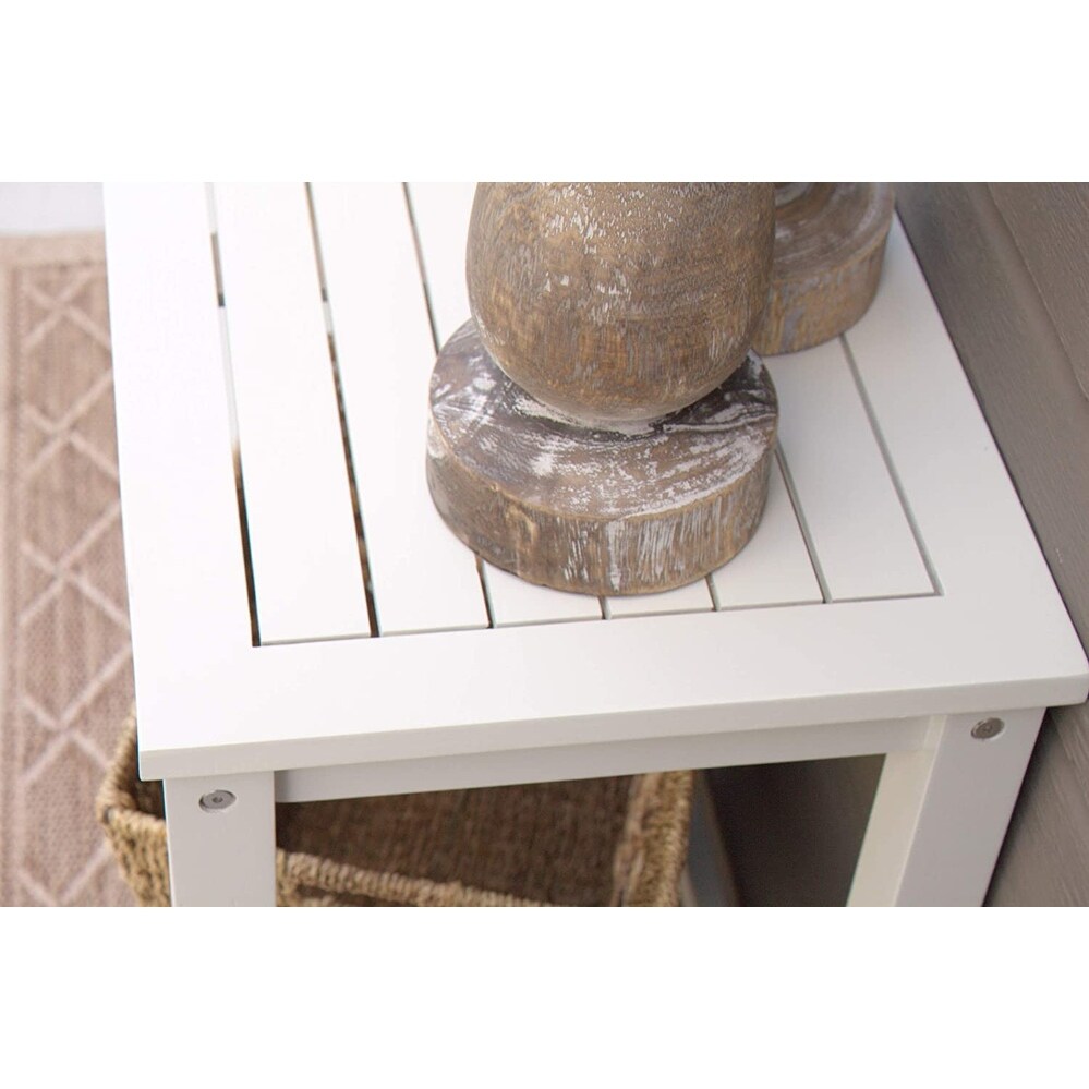 Bridgeport Outdoor Wood Patio Console Bar Table   Off Whtie