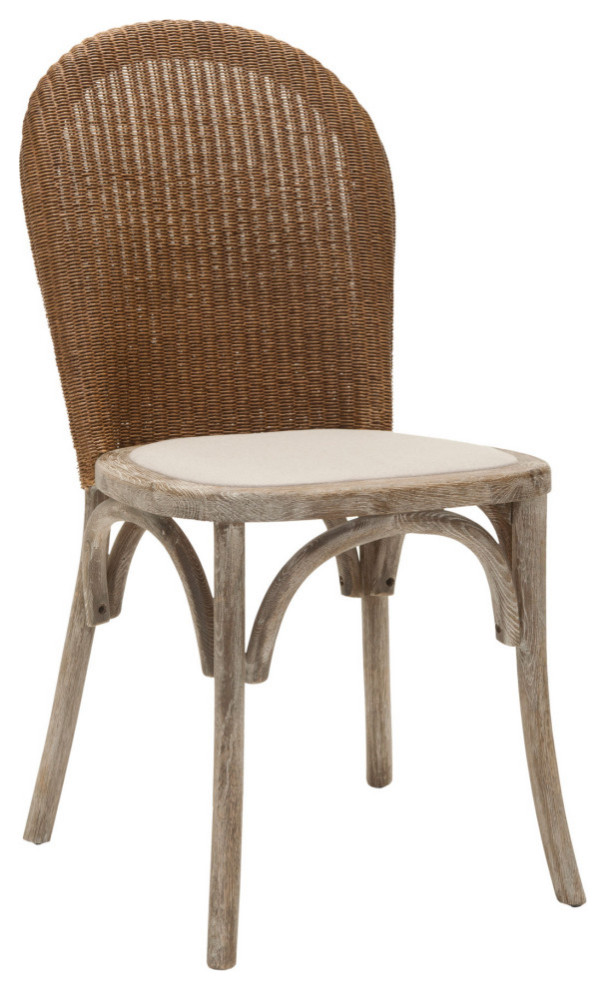 Caley 19  x27 x27h Rattan Side Chair  Set of 2 Taupe/ Pickled Oak   Tropical   Dining Chairs   by Virgil Stanis Design  Houzz