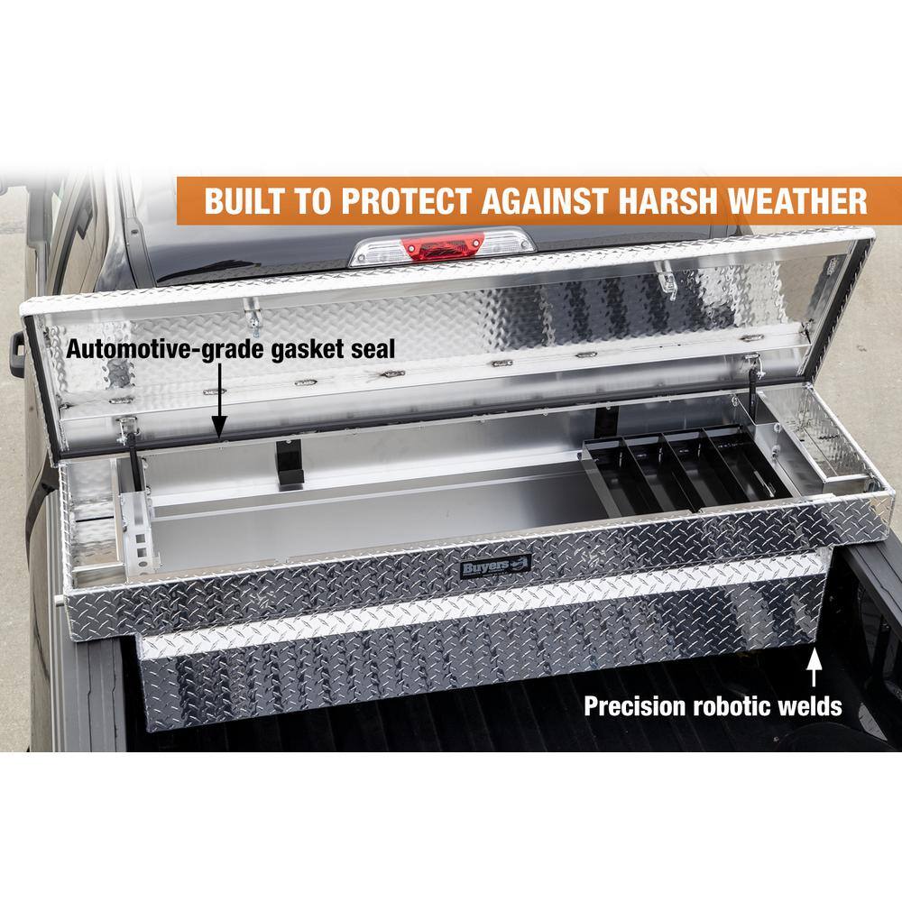 Buyers Products Company 13 in. x 20 in. x 63 in. Diamond Tread Aluminum Crossover Truck Tool Box 1709430