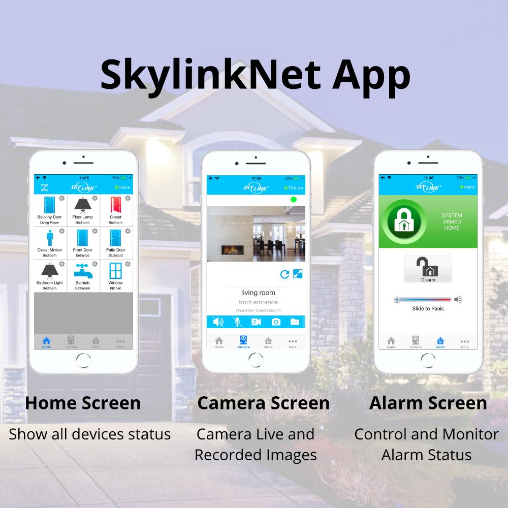 Skylink SK-150 Basic Starter Kit Connected Wireless Alarm Security and Home Automation System， iOS IPhone Android Smartphone， Echo Alexa and IFTTT Compatible with No Monthly Fees