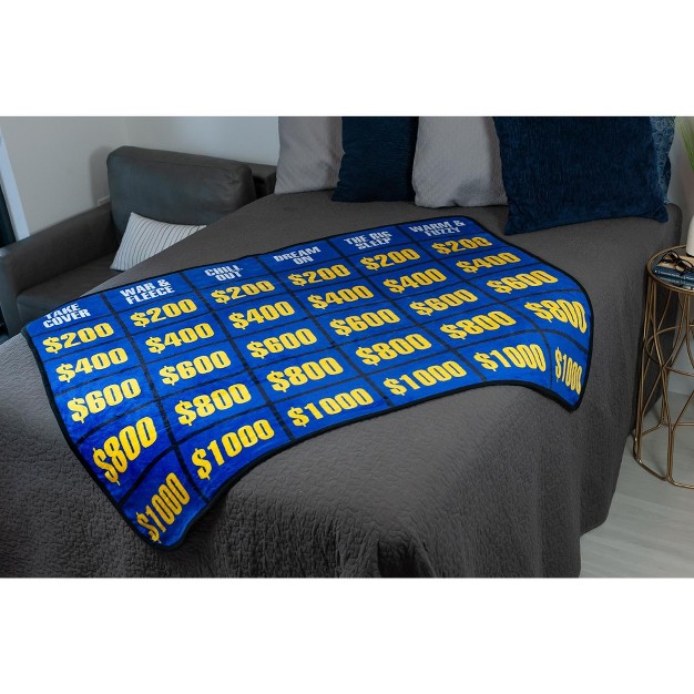 Just Funky Jeopardy Game Show Game Board Large Fleece Throw Blanket 60 X 45 Inches