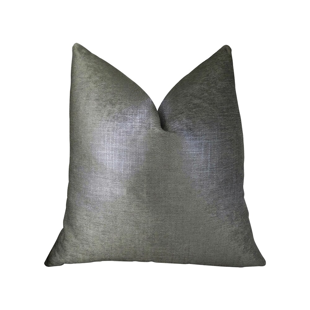 Plutus Lustrous Linen Gunmetal Grey Handmade Decorative Throw Pillow