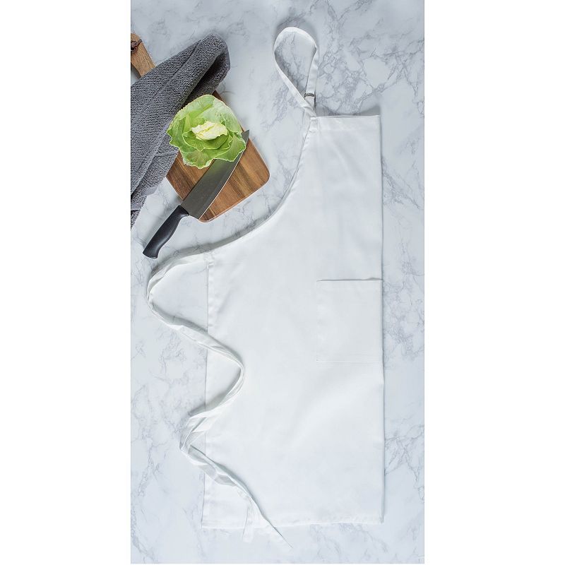 38 White Solid Patterned Woven Kitchen Chef Apron