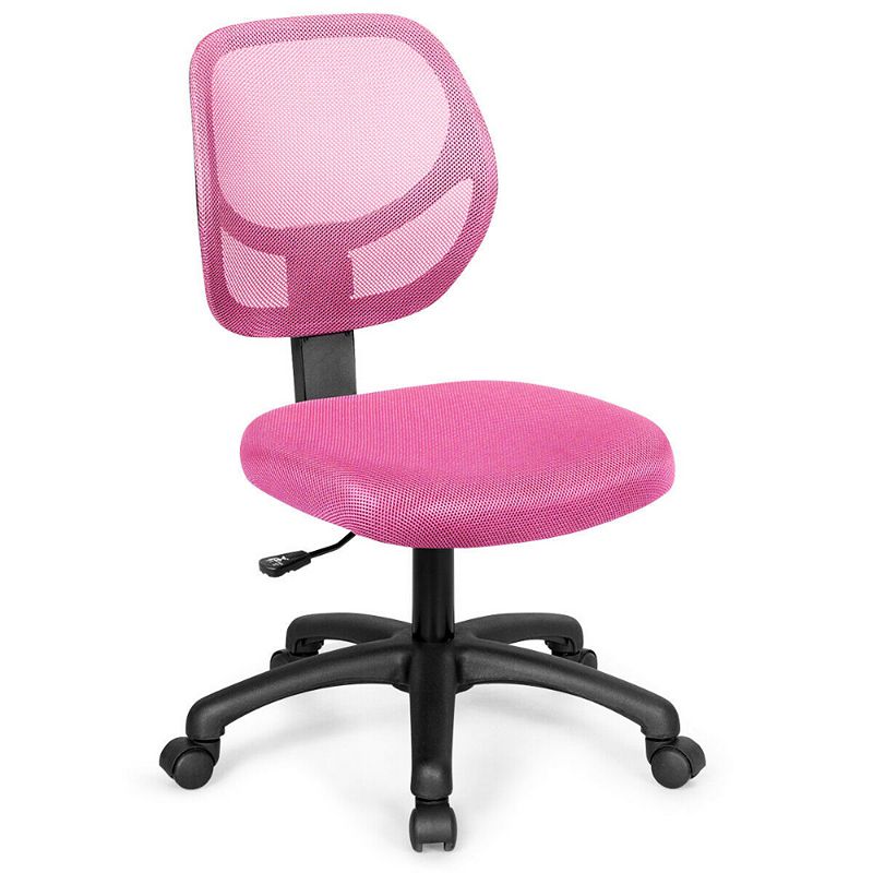 Low-back Computer Task Chair with Adjustable Height and Swivel Casters