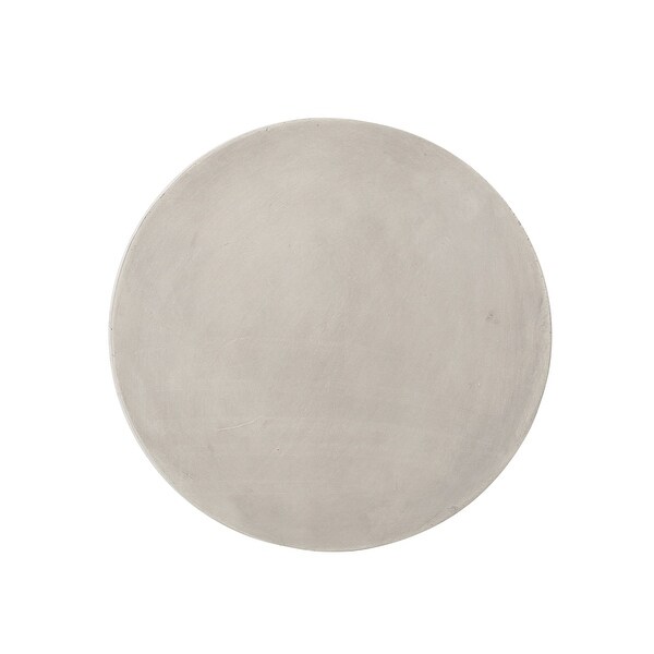 Grey Circular Tabletop with Drum Shaped Contour Side Table