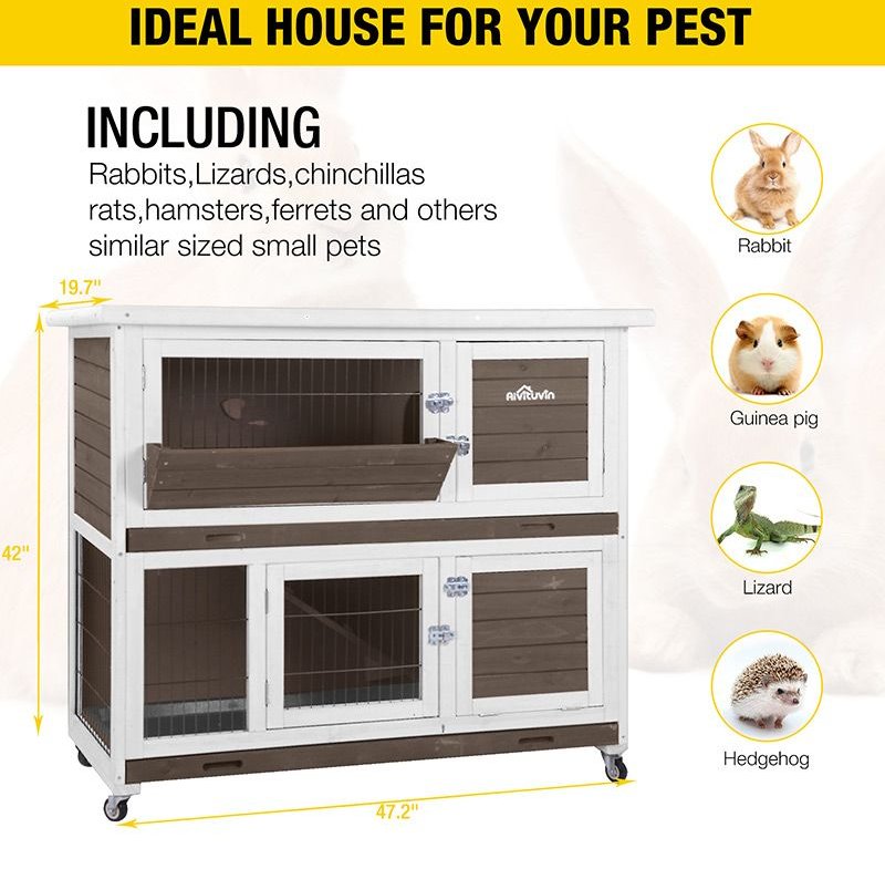 Aivituvin AIR06-B Bunny Cage + Outdoor Rabbit Hutch